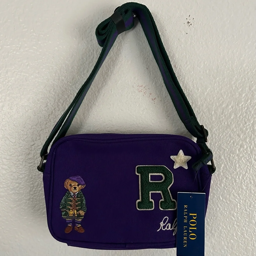Polo Ralph Lauren Preppy Hampton Polo Bear Patched Canvas Bag Duffle Mini PWing